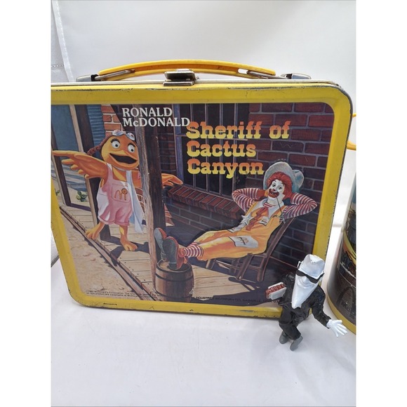 Vintage 1982 McDonalds Alladin Tin Lunchbox And Thermos Set Ronald Grimace - Picture 4 of 10